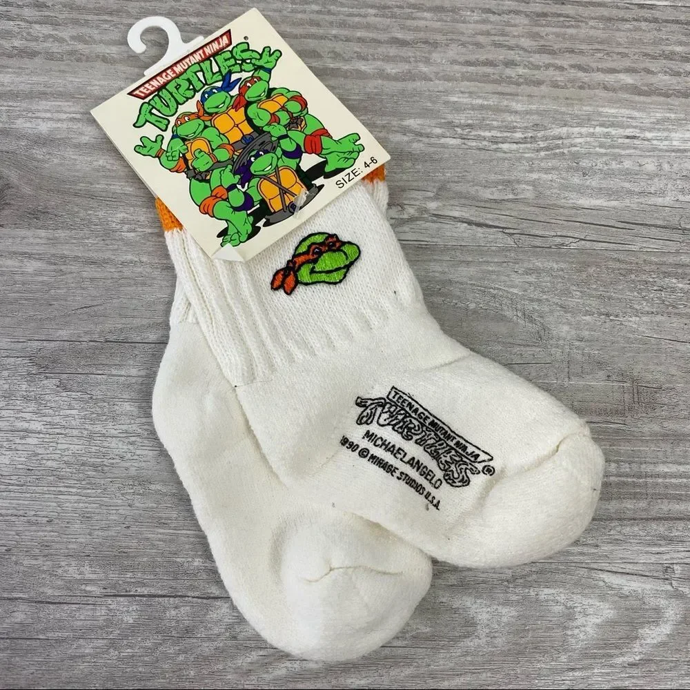 Vtg Teenage Mutant Ninja Turtles Kids Socks